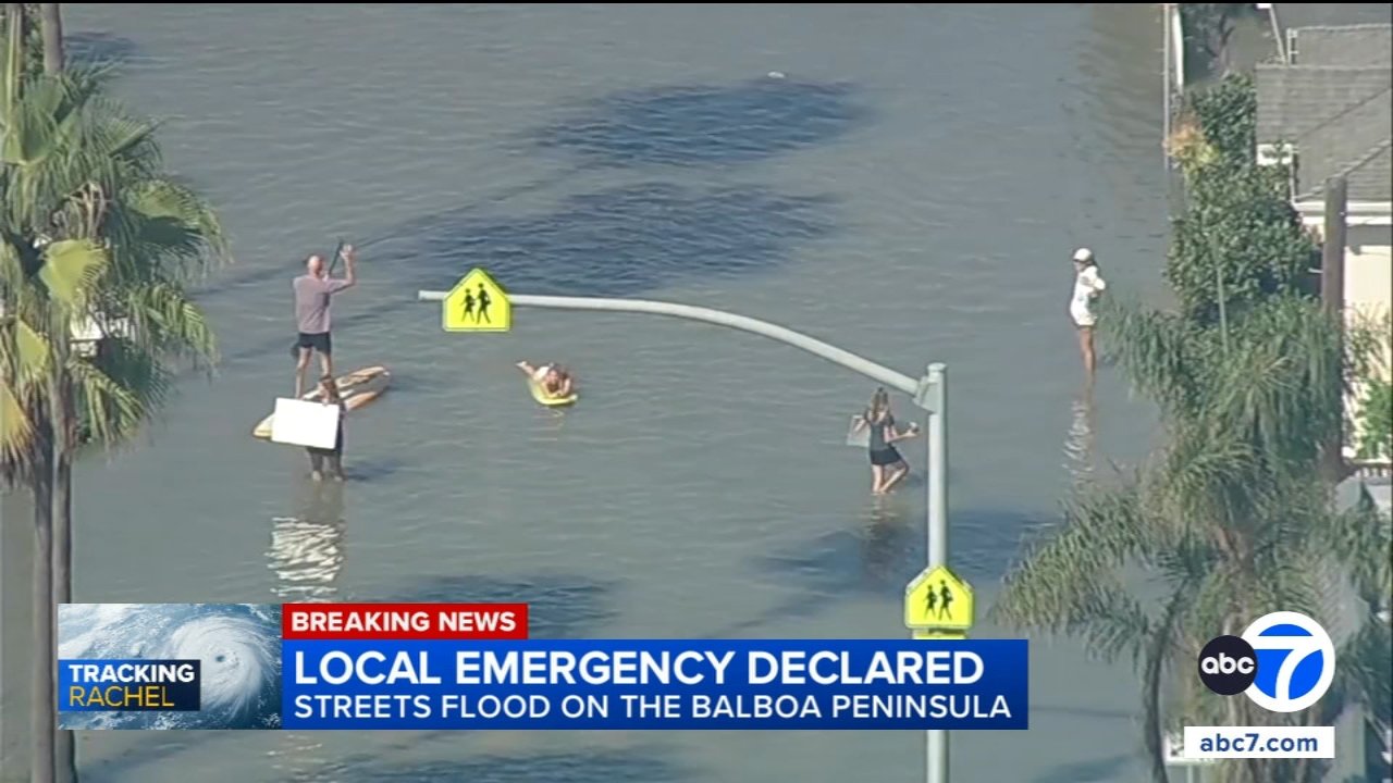 Newport Beach declares emergency after high tide floods streets