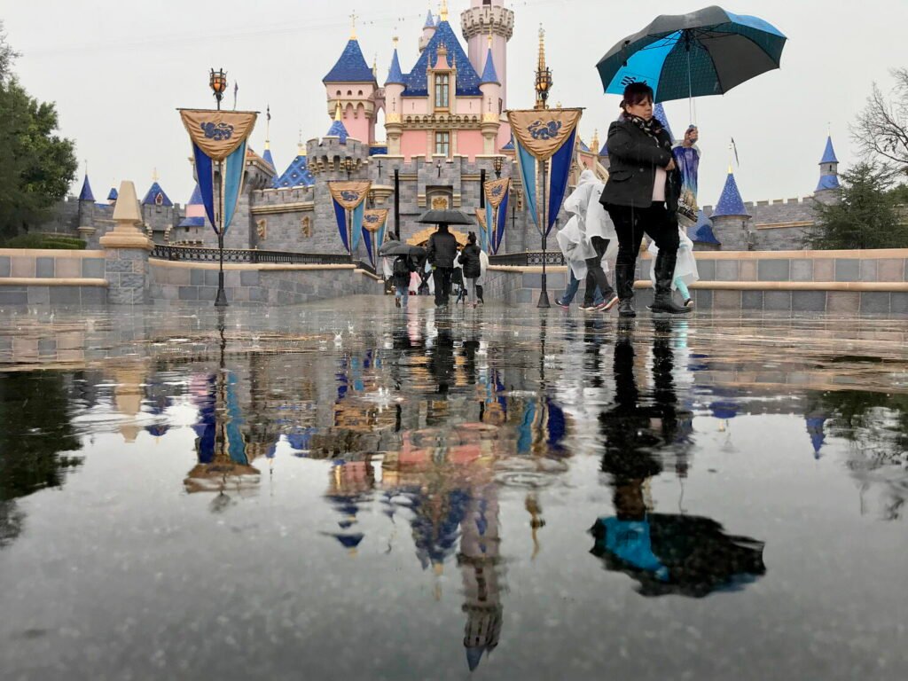 Torrential rains hit Orange County, send visitors scrambling for cover at Disneyland