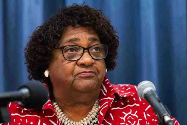 Secretary of State Shirley Weber at a press conference in Los Angeles in this April 15, 2024, file photo. (Photo by Sarah Reingewirtz, Los Angeles Daily News/SCNG)